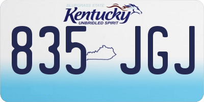 KY license plate 835JGJ