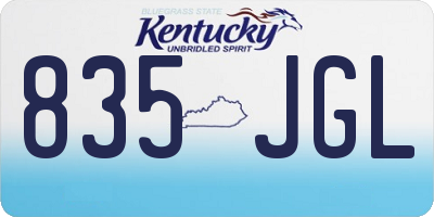 KY license plate 835JGL