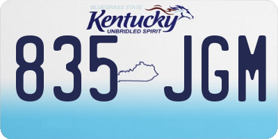 KY license plate 835JGM