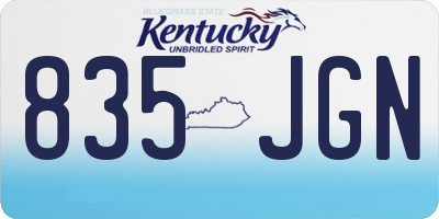 KY license plate 835JGN
