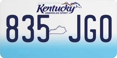 KY license plate 835JGO