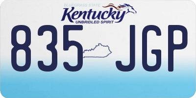 KY license plate 835JGP