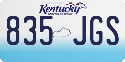 KY license plate 835JGS