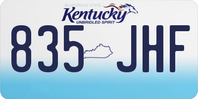 KY license plate 835JHF