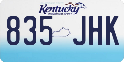 KY license plate 835JHK