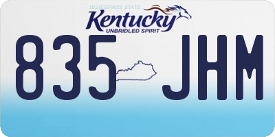 KY license plate 835JHM