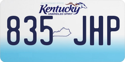 KY license plate 835JHP