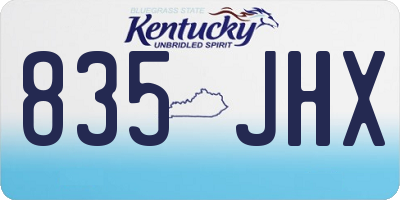 KY license plate 835JHX