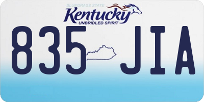 KY license plate 835JIA