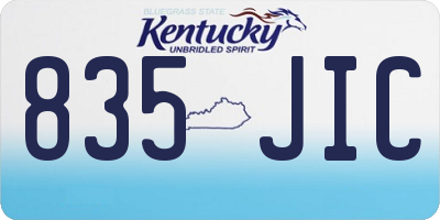 KY license plate 835JIC