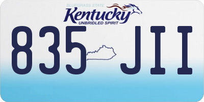 KY license plate 835JII