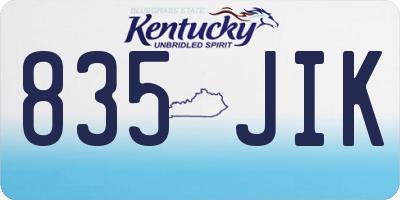 KY license plate 835JIK