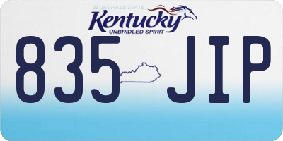 KY license plate 835JIP