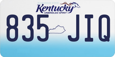 KY license plate 835JIQ