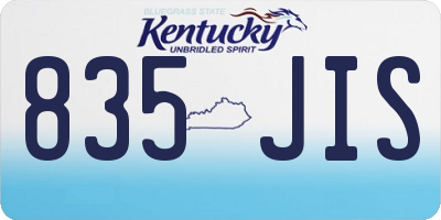 KY license plate 835JIS