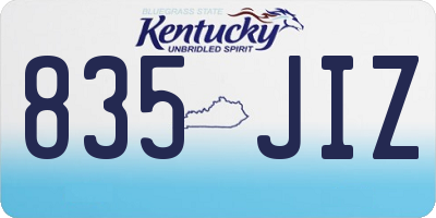 KY license plate 835JIZ