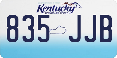 KY license plate 835JJB