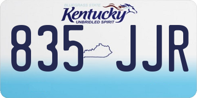 KY license plate 835JJR