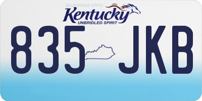 KY license plate 835JKB