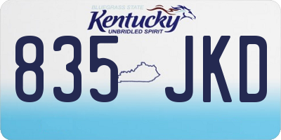 KY license plate 835JKD