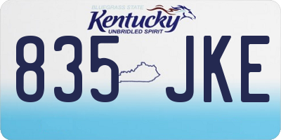 KY license plate 835JKE