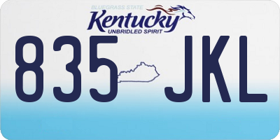 KY license plate 835JKL