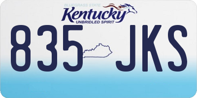 KY license plate 835JKS