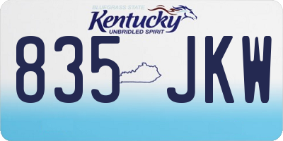 KY license plate 835JKW