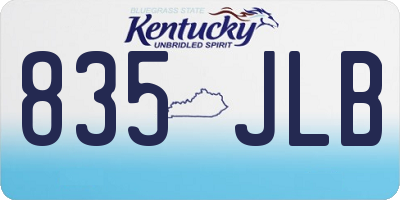 KY license plate 835JLB