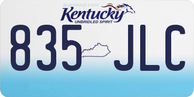 KY license plate 835JLC