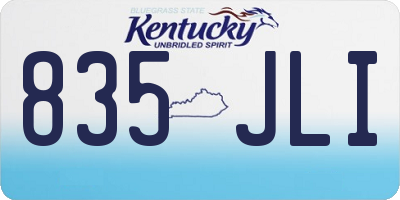 KY license plate 835JLI