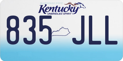KY license plate 835JLL