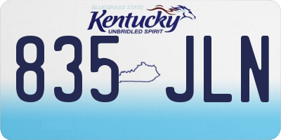KY license plate 835JLN