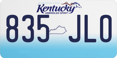 KY license plate 835JLO