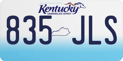 KY license plate 835JLS