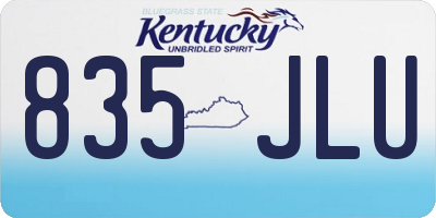 KY license plate 835JLU