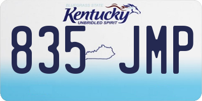 KY license plate 835JMP