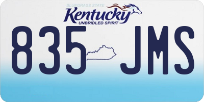 KY license plate 835JMS