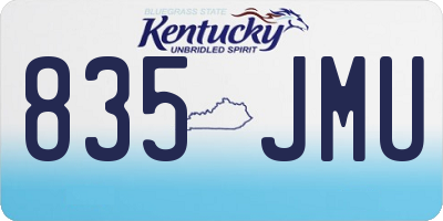 KY license plate 835JMU
