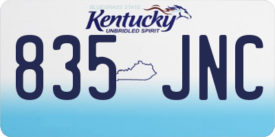 KY license plate 835JNC