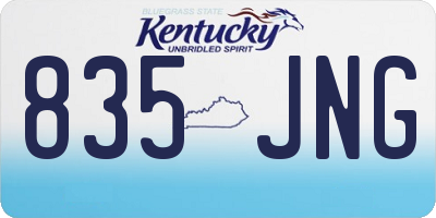 KY license plate 835JNG