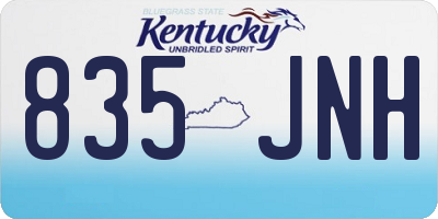 KY license plate 835JNH