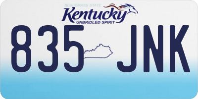 KY license plate 835JNK