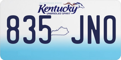 KY license plate 835JNO