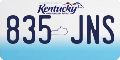 KY license plate 835JNS