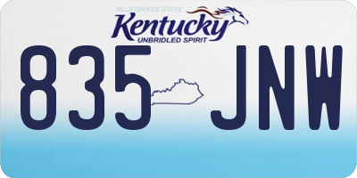 KY license plate 835JNW