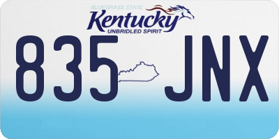KY license plate 835JNX