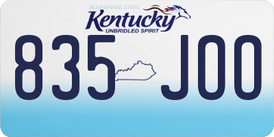KY license plate 835JOO