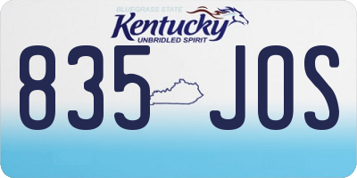 KY license plate 835JOS