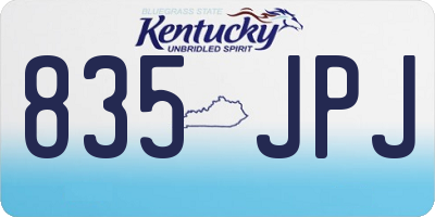 KY license plate 835JPJ